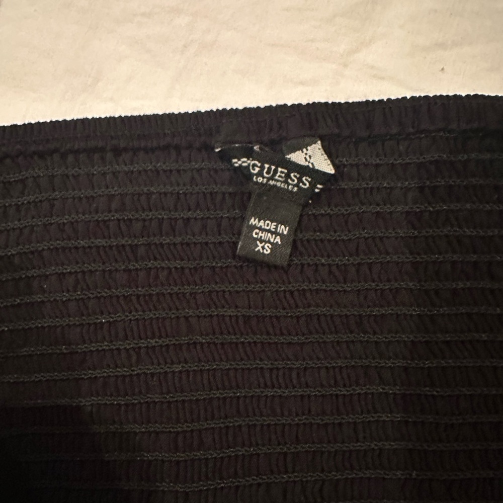 GUESS Womens Charissa Black Off-the-shoulder Knot-front Crop Top XS $58 - Picture 8 of 10